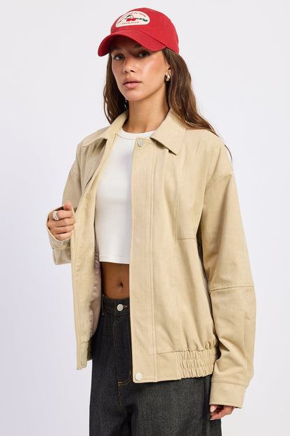 Journey Suede Bomber Jacket